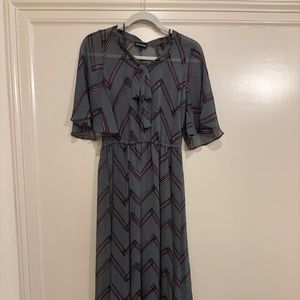 Emporio Armani Flutter Sleeve Midi Dress